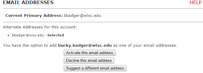 Email addresses location where you can reserve or change your firstname.lastname@wisc.edu address.